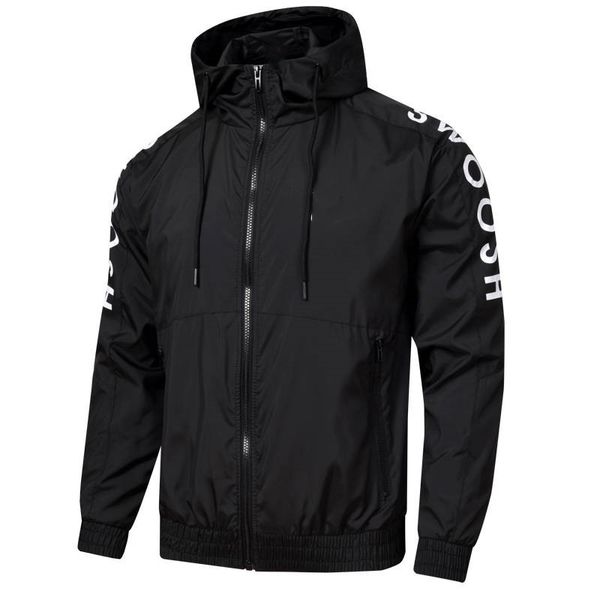 

mens womens long sleeve hoodies jackets outdoor windproof for spring and autumn sports jogger casual hooded windbreaker jacket outerwear bla, Black;brown