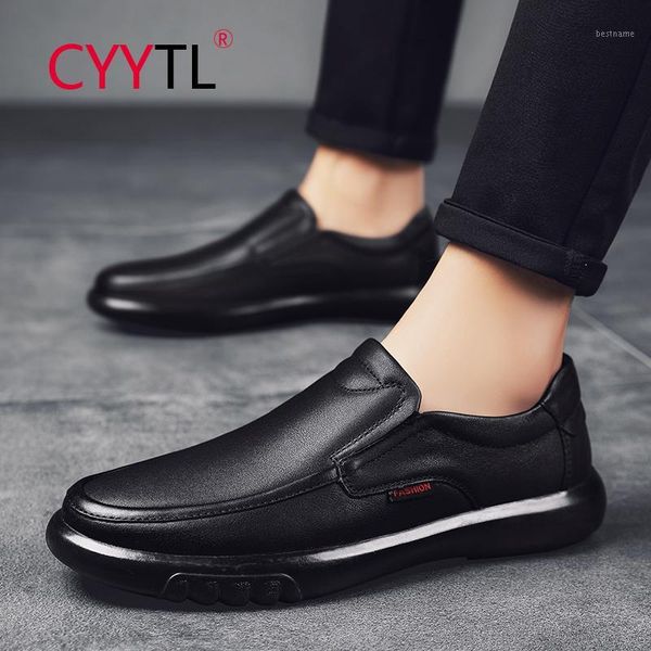 

dress shoes cyytl luxurious geniune leather men's formal business office loafers chaussures homme1, Black