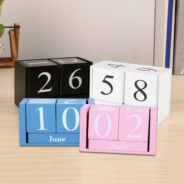 

novelty items 2021 cute vintage deskwooden letters calendar cube block home decoration accessories shooting prop letter