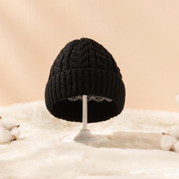 

baby soft warm hat knit elastic casual cap girl boy winter autumn hats children caps &, Yellow