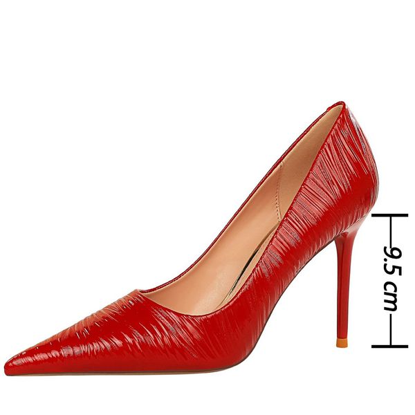 

2021 shoes patent leather woman pumps new designer shoes pumps party shoes stiletto heels female plus size 1, Black