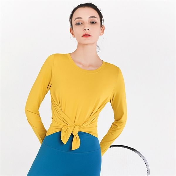

lulu's same autumn breathable quick drying temperament leisure fitness sports women's yoga clothes long sleeves, Gray