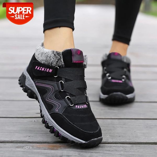 

vip sales winter women's snow boots leather women warm thick plush snow boots waterproof wedge suede lady shoes #in26