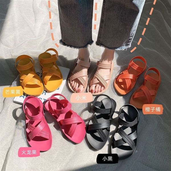 

qef roman women's sandalssandals sandalsflat bottomed rubber seaside fashion holiday beach shoes summer leisure net red summer fru beac