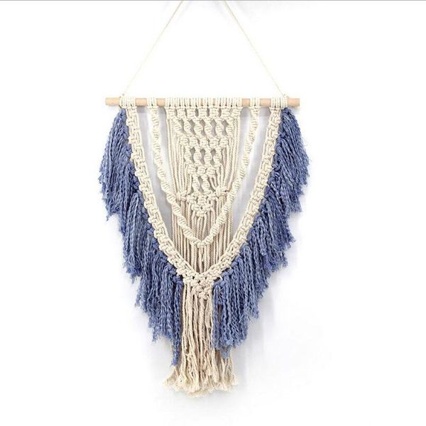 

tapestries handwoven macrame dream catcher bohemian tassel cotton tapestry wall hanging for living bedroom room art decor 45*68cm