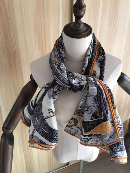 

scarves 2021 arrival autumn winter horse design 140*140 cm animal scarf 65% cashmere 35% silk wrap for women lady girl, Blue;gray