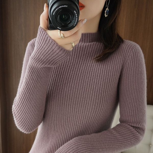 

women's sweaters sweater, non printed high neck tight knitted black, autumn and winter, White;black