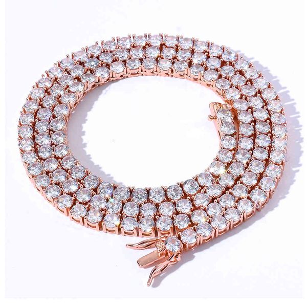 

necklace hip hop 3mm 4mm 5mm zircon tennis chain zircon bracelet, Black