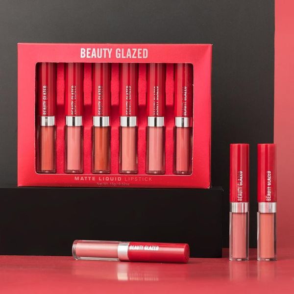 

lip gloss beauty glazed 6 color liquid lipstick set matte tint lasting makeup lips tool cosmetic lightweight long water z2e9
