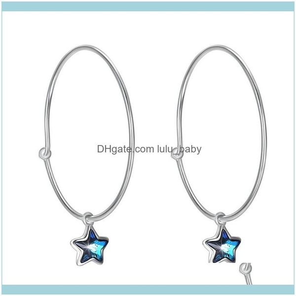 

hoop jewelryhoop earrings sterling 925 sier with lekani crystals from circle star fine jewelry for women fashion gift & hie drop delivery 20, Golden;silver