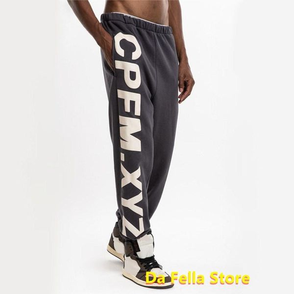 

men women cpfm.xyz cactus plant pants large logo printed sweatpants flea market trousers cotton, Black