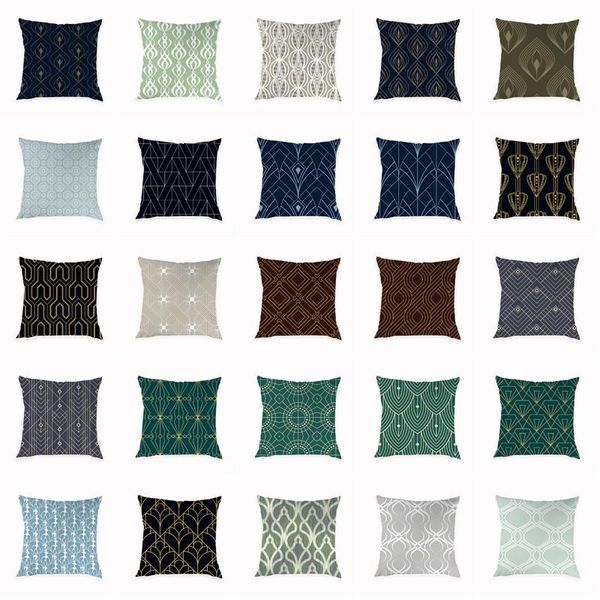 

geometric patterns peach skin cushion cover decorative pillowcase floral 45*45cm pillow case cushion/decorative