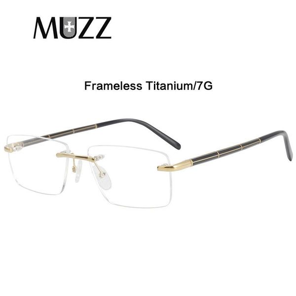 

fashion sunglasses frames titanium frameless square glasses frame men rimless customized optical hyperopia prescription eyeglasses lens read, Black