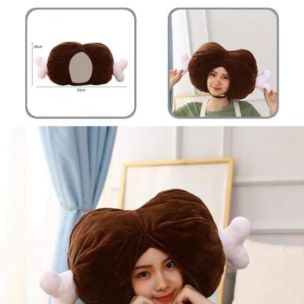 

party hats high elasticity plush cartoon chicken leg helmet headgear for decor