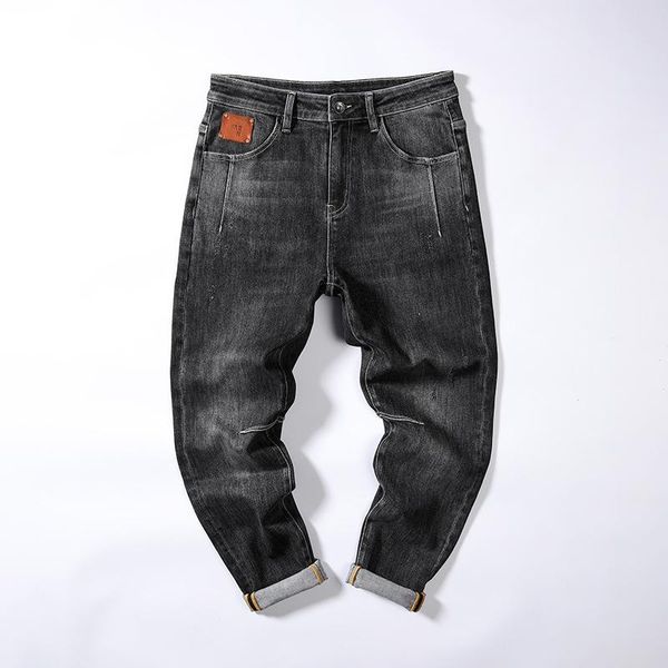 

men's jeans pants fashion casual denim trousers oversized clothing, Blue