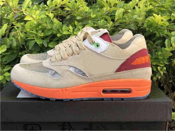 

shoes clot authentic 1 kiss of death men women net deep red orange blaze chinese culture suede sneakers sports original