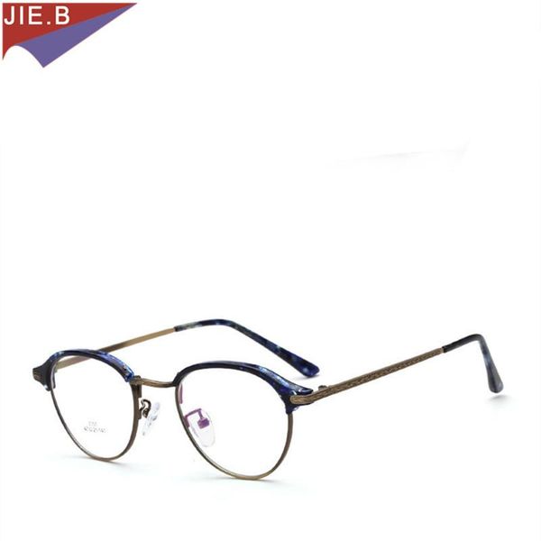 

eyeglasses frames vintage optical eye glasses frame myopia round metal spectacles oculos de grau eyewear fashion sunglasses, Black