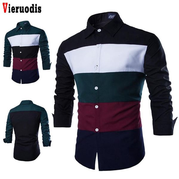 

colorful stripes fashion 2021 european style mens stitching color cardigan shirts male cotton long sleeve slim men's casual, White;black