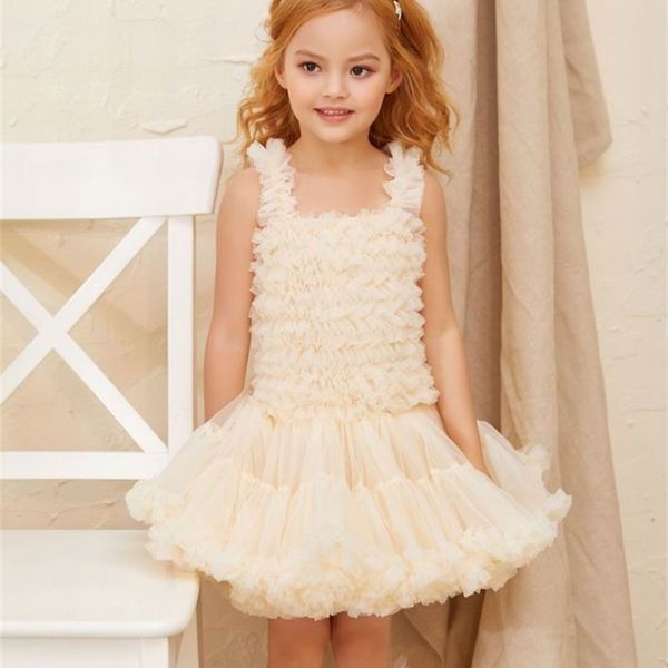 Платье мягкий кружевной балетной юбка лето для вечеринки свадьба детская одежда 1-6Y E80116 210610
