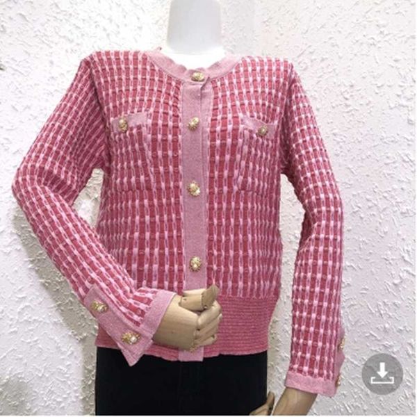 

women's knits & tees dalmazzo knitted plaid sweater 2021 est autumn sweet women button-down cardigan slim short sweaters crop female, White