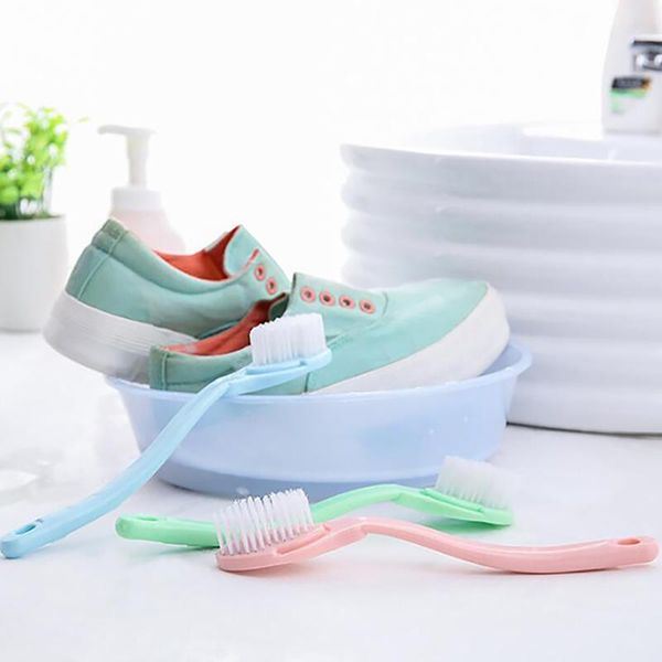 

one head portable shoes cleaning tools shoe brush sneakers washing brushes long handle plastic household cleaner clothing & wardrobe storage