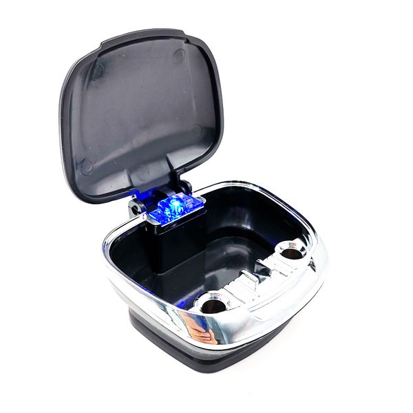 

car truck cigarette ashtray stand dashboard holder blue led detachable base