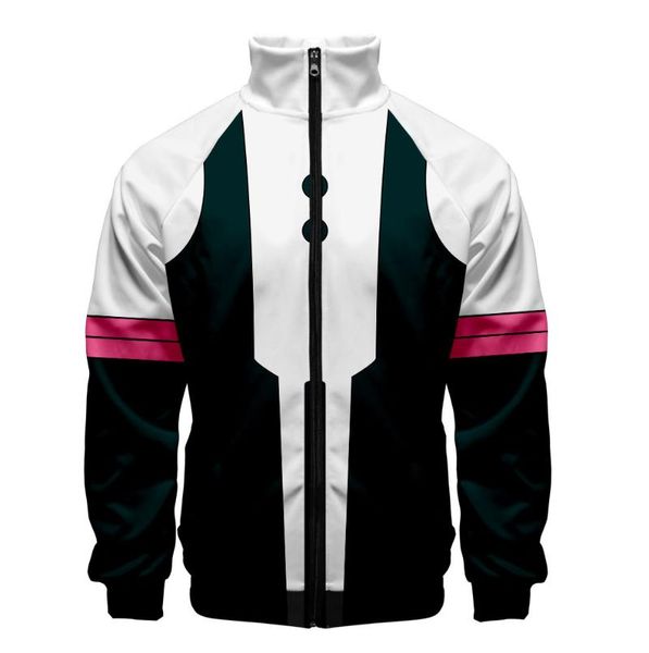 

my hero academia character set 3d stand collar zip jacket long sleeve sweatshirt harajuku casual clothes men's jackets, Black;brown