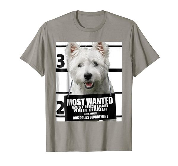 

most wanted west highland white terrier - westie dog tee - b, White;black