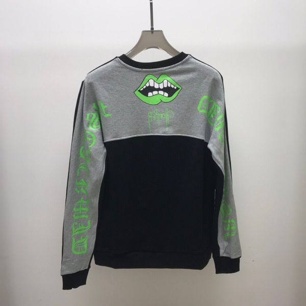 

autumn and winter new round neck sweater men's casual loose factory direct sale cro style sanskrit printing tide brand, Black;brown