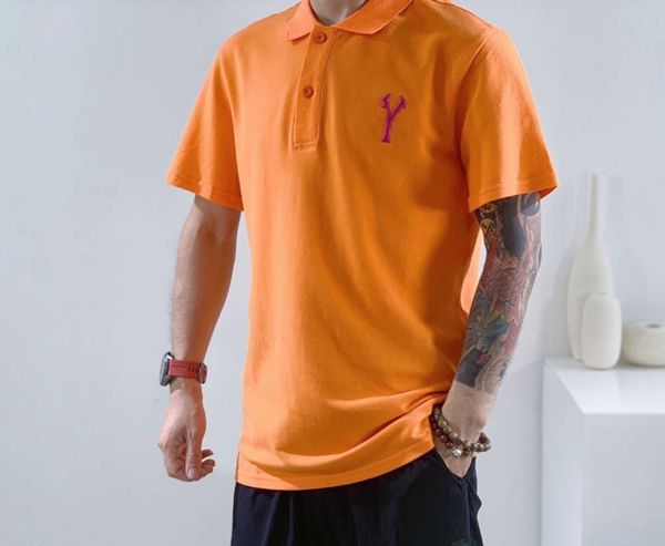 

fashion t-shirt advanced customization luxury three-dimensional embroidery men's short-sleeved polo breathable and sweat-absorbent, White;black