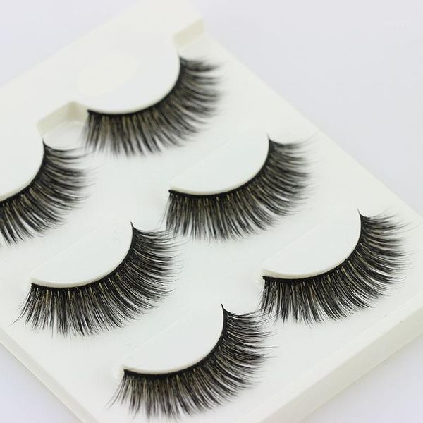 

3pcs/lot 100% handmade real false eyelash 3d strip mink lashes thick fake faux eyelashes makeup beauty eyelashes1
