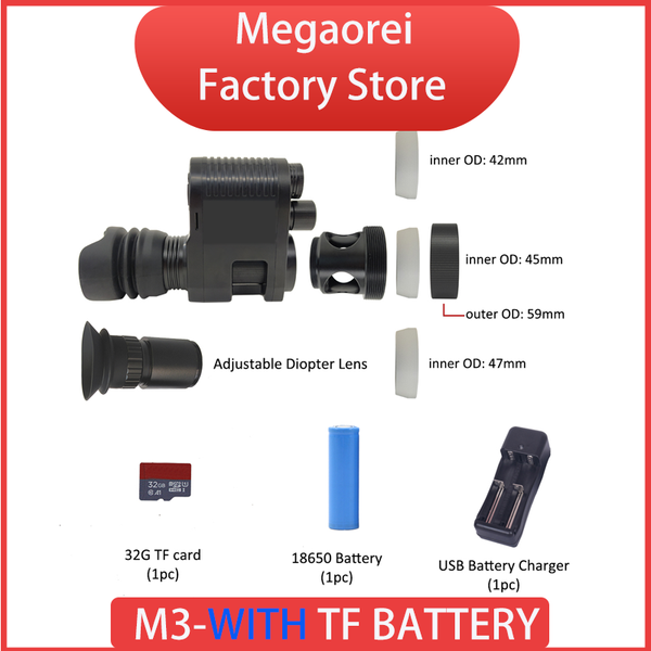 

megaorei 3 night vision rifle scope hd720p hunting cameras