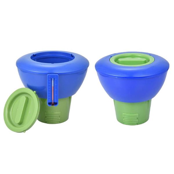 

pool & accessories floating chlorine dispenser automatic dosing tool with thermometer for