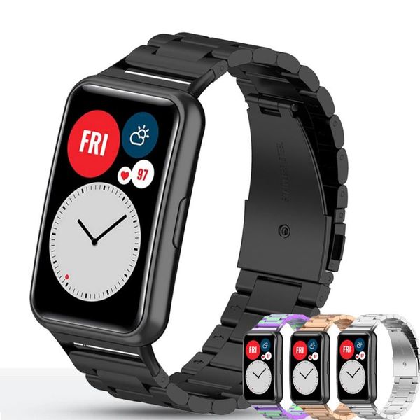 

watch bands for huawei fit strap stainless steel band bracelet metal watchbands smart with tool, Black;brown