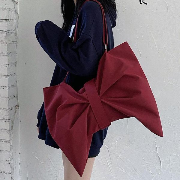 

evening bags casual women canvas shoulder large capacity ladies bowknot crossbody portable female tote handbags 8030939