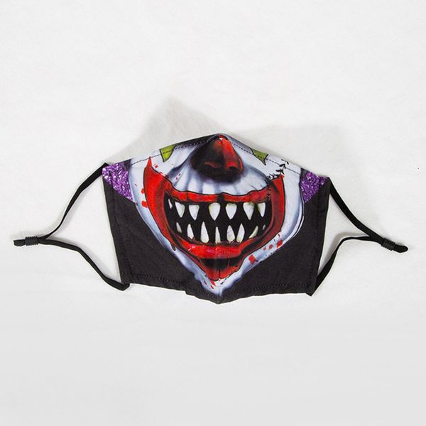 

purple ear white face clown printing dust protection 3d washable cotton mask