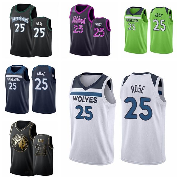 

minnesotatimberwolvesmen derrick rose 2020-21 purple basketball jersey, Black