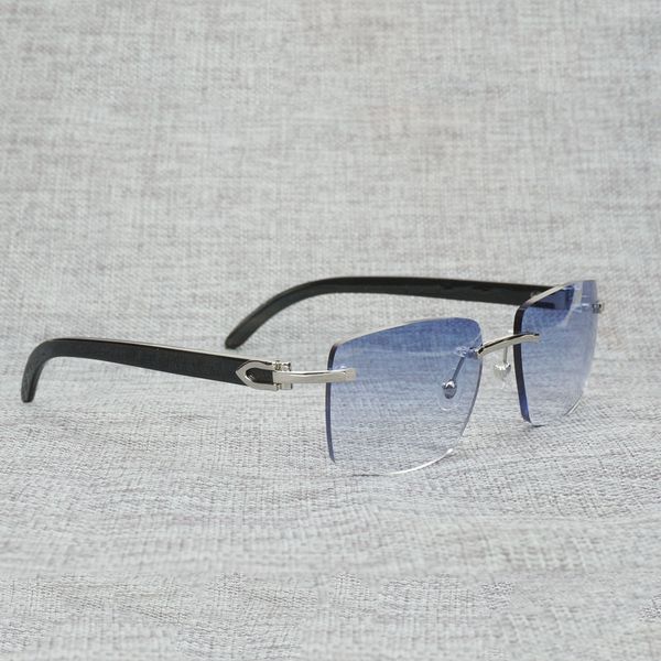 

designer natural wood sunglasses men buffalo horn oversize square eyewear women accessories oculos shade rimless eyeglasses for outdoor, White;black