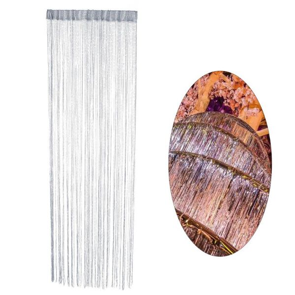 

curtain & drapes 1pc 2m x 1m door string panel wall window room divider tassel for home decoration (champagne)