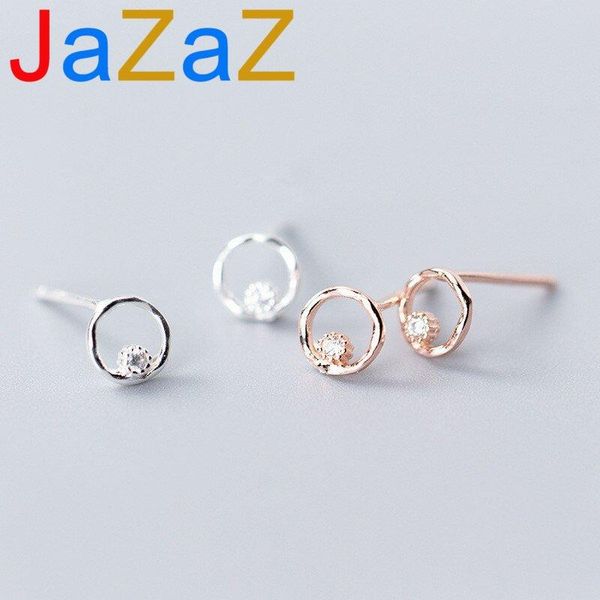 

jazaz real 100% 925 sterling silver geometric hollow circle statement stud earrings for women girls party daily wear, Golden;silver