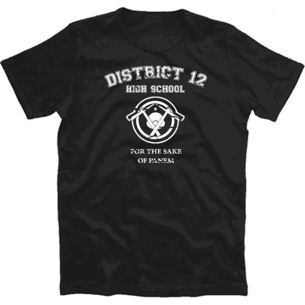 

famous movie-district 12 high school panem t-shirt s-xxxl, White;black