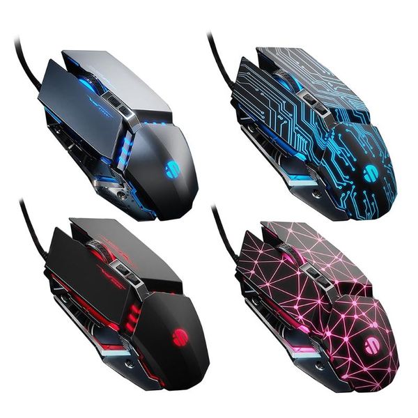 

wired macro programming metal mechanical mouse led breathing light gaming mice