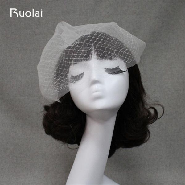 

bridal veils vintage fashion short wedding veil cut edge accossories veu de noiva bird cage face fv07, Black