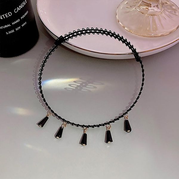 

chokers black beads vintage for women fashion french romantic clavicle chain party gift simple tassel necklaces prom accessories, Golden;silver