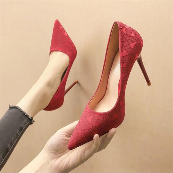 

dress shoes women pumps office high heels pointed shallow for stilettos fashion luxury wedding party, Black