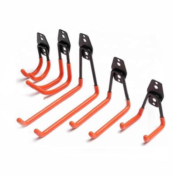 Ganci Rails Heavy Duty Gancio in metallo Garage Organizer Montaggio a parete Appendiabiti per biciclette Scale Attrezzo da giardino Stoccaggio antiscivolo