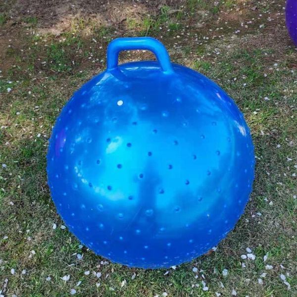 

fitness balls durable handle yoga ball anti-burst easy to clean inflatable pvc hopper bouncy