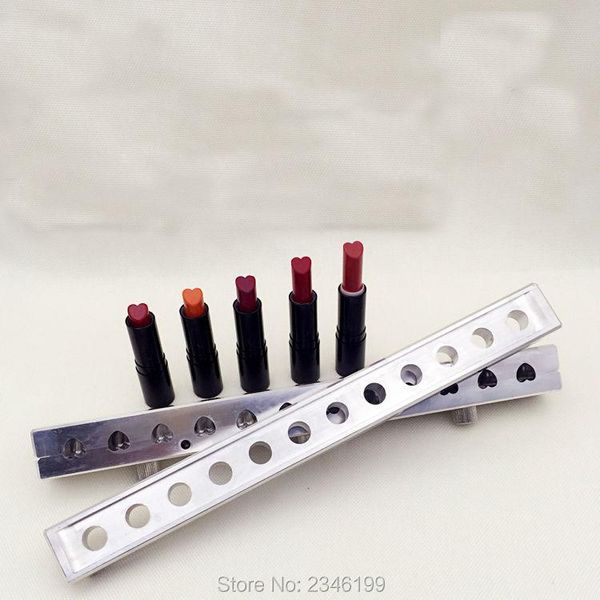 

1set/piece diy heart shape lipstick filler, 12.1mm aluminum filling mould, 6holes/12holes mold storage bottles & jars
