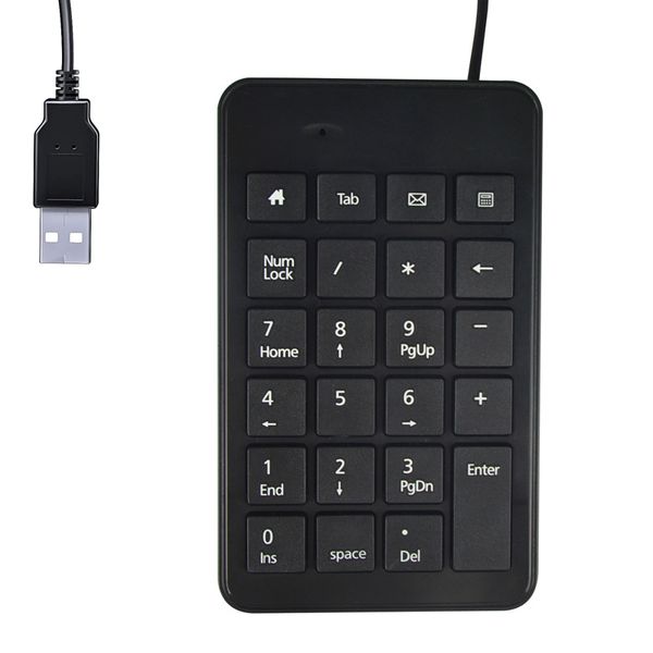 Kabelgebundene, schlanke numerische Tastatur mit 23 Tasten, digitale Tastatur für Buchhaltung, Kassierer, Finanzsupermarkt, Laptop/Notebook XBJK2112