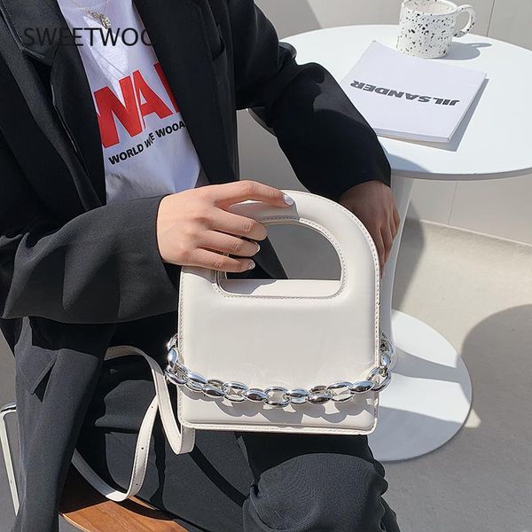 

evening bags metal chain handbag square bag for women leather shoulder purse female designer crossbody
